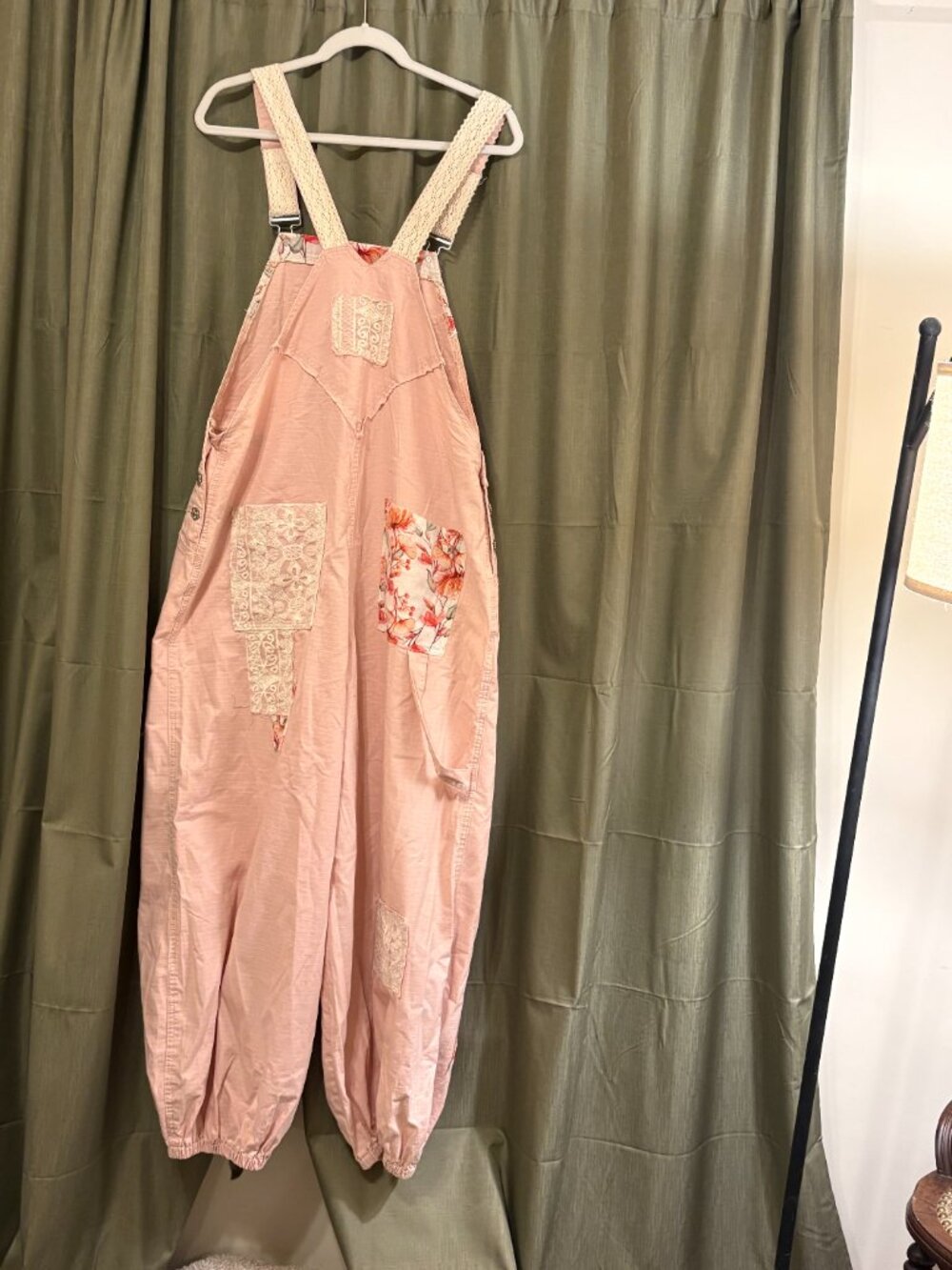 POL Pink Patchwork Overalls Size Medium - Picture 7 of 10